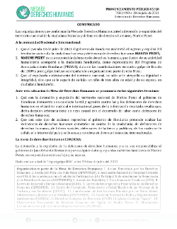 Comunicado PRONUNCIAMIENTO PÚBLICO 05/20 