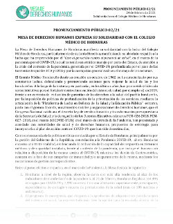 Comunicado PRONUNCIAMIENTO PÚBLICO 02/21